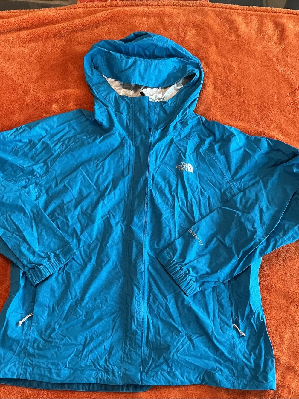 The North Face Bright Blue Hooded Kids Rain Jacket